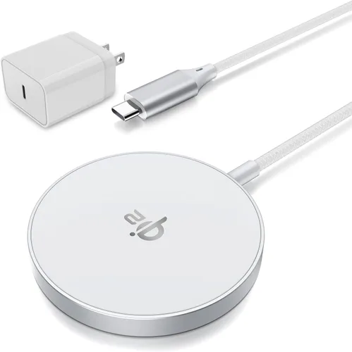 Cargador inalámbrico Qi2 - Almohadilla de carga inalámbrica magnética de 15 W para iPhone 17/16/15/14/13/12 Series con aluminio ultrafino, incluye