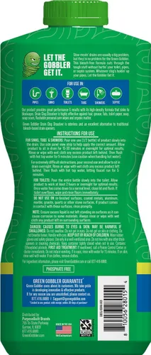 Miniatura 2 de Removedor de obstrucciones de drenaje Green Gobbler, disuelve cabello y grasa, abre el drenaje, 32 onzas
