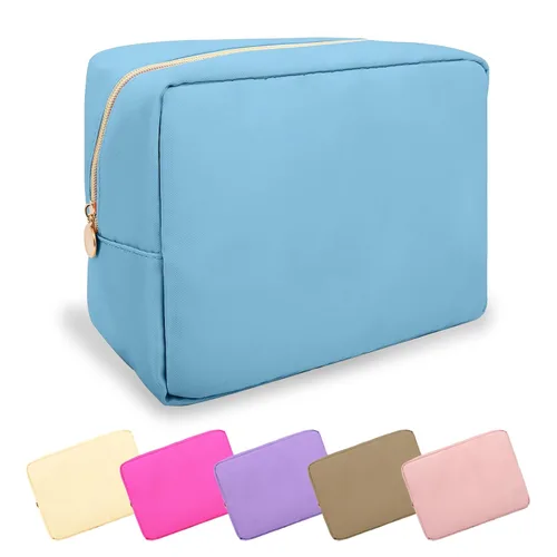 Miniatura 25 de Estuche pequeño para lápices y maquillaje para bolso, lindo estuche de lápices, bolsa de pinceles de maquillaje de nylon con cremallera, estuche