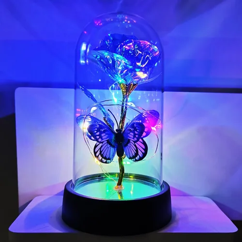 Miniatura 8 de Forever Rose para Mujeres Mamá Esposa, Ideas de Regalos del Día de las Madres Forever Rose, Rosa Galaxia Flor que se Ilumina en Cúpula de Vidrio