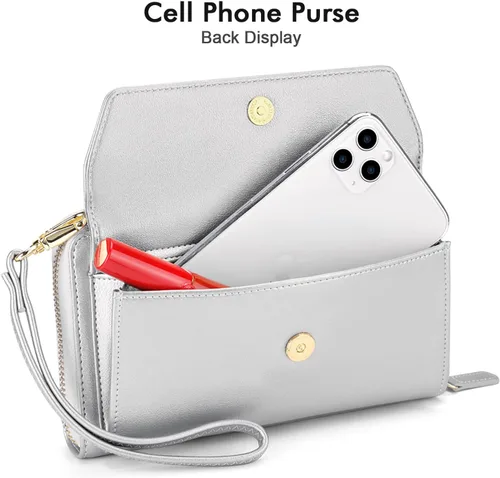Miniatura 5 de nuoku Carteras para mujeres con ranuras para tarjetas de crédito con bloqueo RFID de gran capacidad