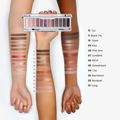 Miniatura 5 de JOAH Color Haul Paleta de sombras de ojos, kit de maquillaje de ojos de tamaño de viaje, sombra de ojos mate y brillante, maquillaje coreano, 12
