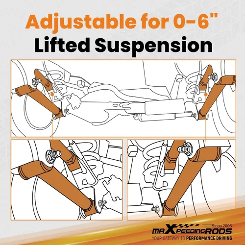 Miniatura 6 de maXpeedingrods Brazos de control delanteros de 0-6 pulgadas para Dodge Ram 1500 2500 3500 1994-2009, kit de brazo de control ajustable