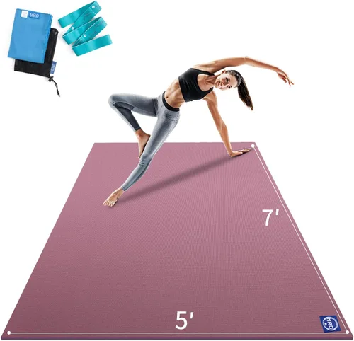 Miniatura 7 de MRO Extra Large Yoga Mat, 12'x6'/9'x6'/7'x5'/6'x4' (9MM) Extra Wide and Thick Exercise Mats for Home Gym Workout, Non-Slip, Soft for Women and Men