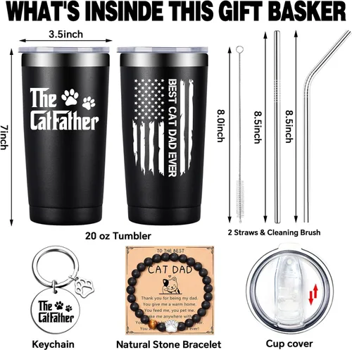Miniatura 2 de Fufandi Regalos para papá con diseño de gato – El padre del padre – Día del Padre, cumpleaños, regalos de Navidad para papá, nuevos papás por