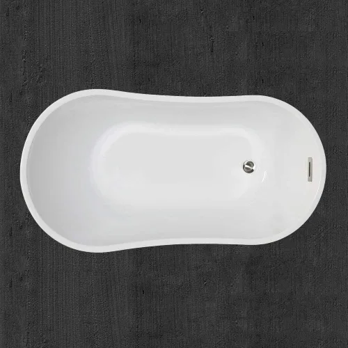 Miniatura 4 de Woodbridge BTA1507 BN - Bañera de acrílico independiente de 54 pulgadas, contemporánea, desbordamiento y drenaje BTA1507-B, con grifo de níquel
