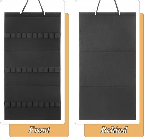 Miniatura 3 de Organizador colgante para diademas para niñas, organizador de diademas de fieltro, organizador de almacenamiento para diademas (sin diademas) (Negro)