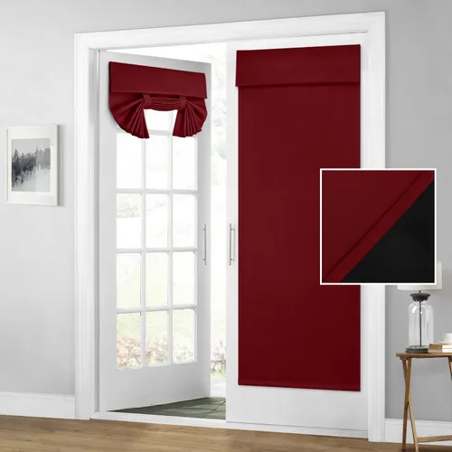 Miniatura 28 de HOMEIDEAS Cortinas 100% Opacas para Luces Laterales de Puerta Principal, Cubierta de Ventana de Puerta de Aula, Persianas de Privacidad