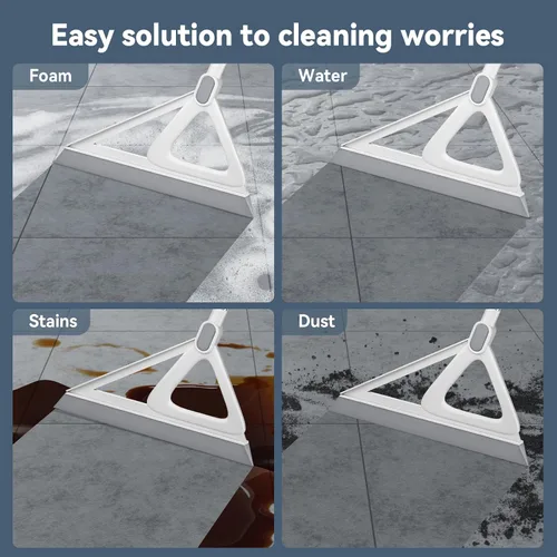 Miniatura 3 de Escoba Mágica Multifunción, Escoba con Rasqueta para Piso, Escoba de Goma de Silicona para Limpieza de Pisos, Escoba Mágica Barredora para Sala