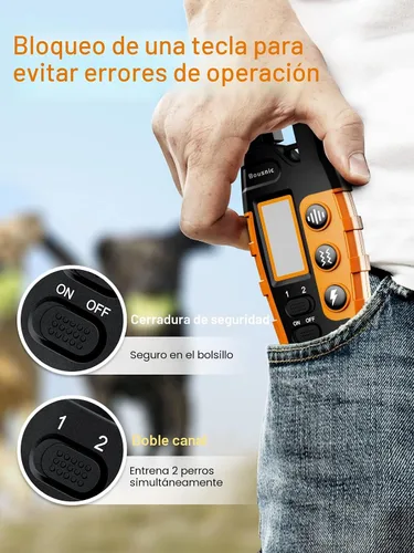 Miniatura 5 de Bousnic Collar de choque para perro, 2 perros (5-120 libras) – Collar de entrenamiento impermeable de 3300 pies para perros grandes, medianos