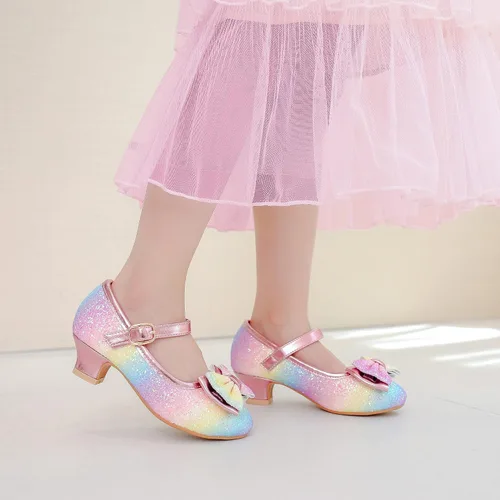 Miniatura 2 de Walofou Zapatos de vestir para niñas de flores, zapatos de tacón para fiesta de boda, zapatos planos de princesa Mary Jane para niños pequeños