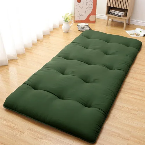 IDEALHOUSE Colchón de futón japonés, colchón de suelo para dormir, almohadilla plegable gruesa y enrollable y tapete de tatami para dormitorio,