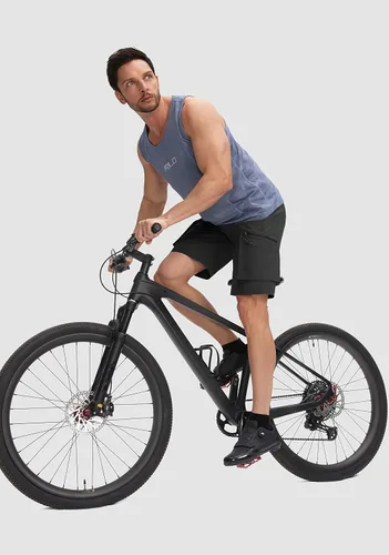 Miniatura 6 de Bikewa Pantalones cortos de ciclismo de montaña para hombre, con acolchado 3D, ajuste holgado, con bolsillos con cremallera