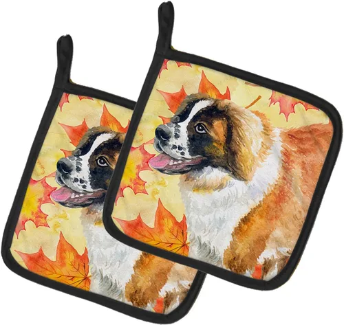 Miniatura 283 de Caroline's Treasures BB9655PTHD - Juego de soportes para ollas de cocina resistentes al calor, almohadillas calientes para horno, 7 1/2 x 7 1/2