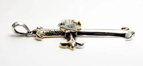 Miniatura 3 de COSUMOSU - Colgante de plata de ley grande para hombres y mujeres