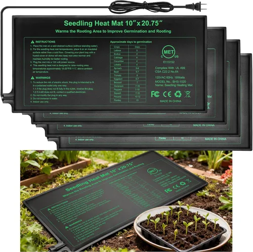 Miniatura 10 de Tapete térmico de semillas de 48 x 20.75 pulgadas para inicio de semillas, tapete térmico impermeable para germinación de semillas, almohadilla