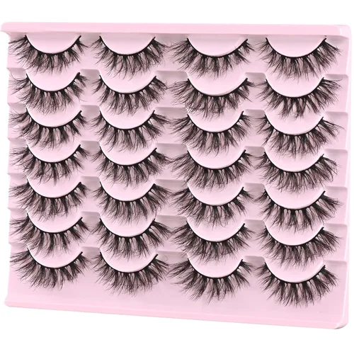 Miniatura 3 de FARRED Pestañas naturales, pestañas postizas de ojo de gato, pestañas postizas esponjosas de aspecto natural, 14 pares de pestañas cortas