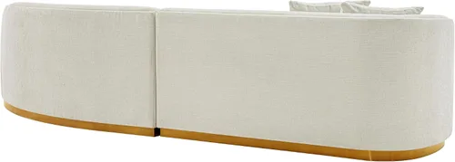 Miniatura 6 de Manhattan Comfort Daria - Sofá modular contemporáneo de 2 piezas en tapicería de lino, sofá de sala de estar de 132 pulgadas con marco de madera