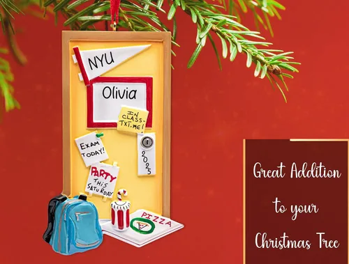 Miniatura 5 de Adorno de Navidad personalizado para puerta de dormitorio 2026 Decoración personalizada para árbol de Navidad, primer año de la universidad, 1ª