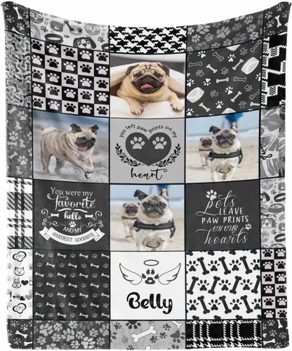 Miniatura 9 de in Loving Memory of Dog - Manta de memoria personalizada de collage de fotos de mascotas, manta suave y manta de 30 x 40 pulgadas, regalo
