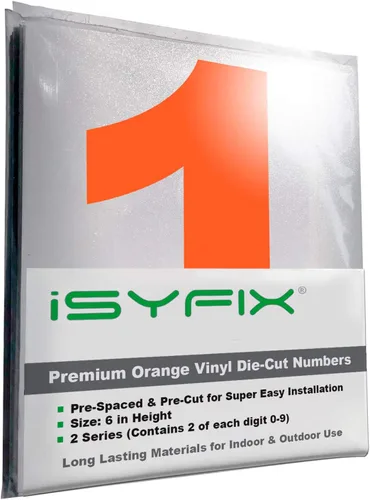 Miniatura 133 de iSYFIX Calcomanías de Números de Vinilo Verde Manzana – 1.5 Pulgadas Autoadhesivas (2 Juegos) – Calcomanía Premium Troquelada y Pre-espaciada