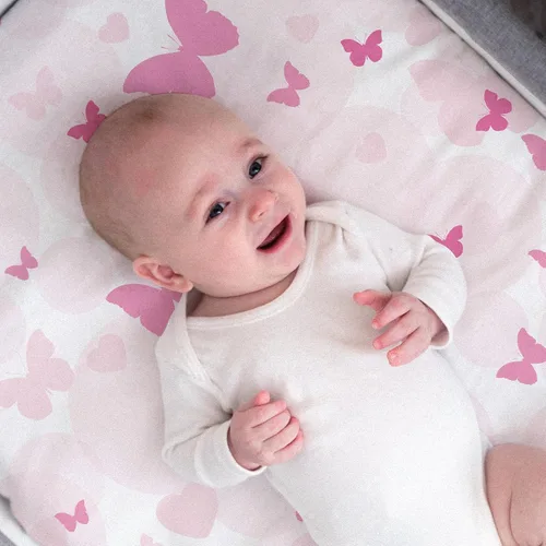 Miniatura 9 de Gllquen Baby Paquete de 4 sábanas de moisés, transpirable y acogedora, sábana bajera elástica para cuna de viaje, patrón floral de moda, sábanas