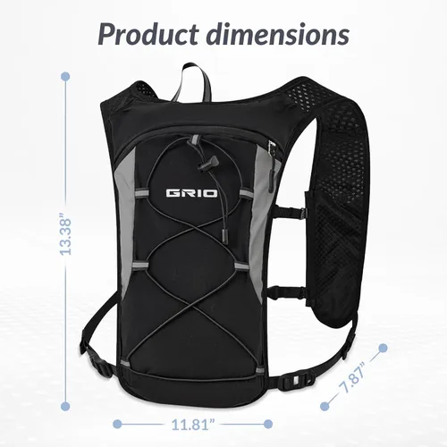 Miniatura 3 de Chaleco para correr para mujeres y hombres, correas ajustables para el pecho, chaleco de hidratación para correr con vejiga de agua de 1.5 L