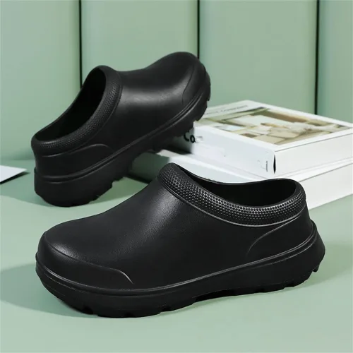 Miniatura 5 de Zapatos de chef para hombre, antideslizantes, a prueba de agua, zapatos de trabajo para hombre, cómodos zapatos de enfermería para jardinero