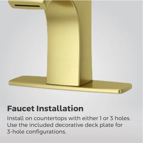 Miniatura 3 de Pfister Venturi LF042VNBG - Grifo para lavabo de baño, control único, 1 mango, agujero único, acabado dorado cepillado