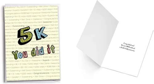Miniatura 2 de Tarjetas de felicitación 5K Runner 3.1 millas Paquete de 5 carreras