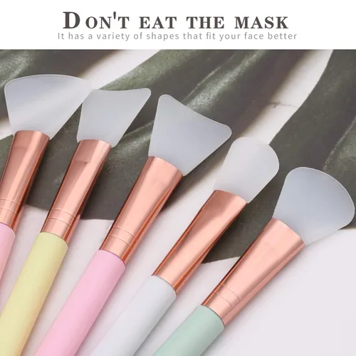 Miniatura 5 de Elisel 5 cepillos aplicadores de máscara facial de silicona, flexibles para cara, dormir, arcilla, loción corporal