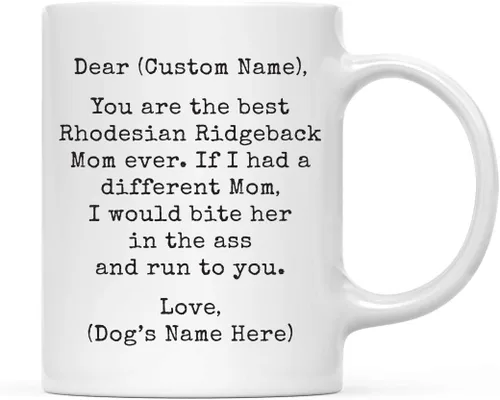 Miniatura 35 de Andaz Press Taza de café personalizada divertida con texto en inglés "Dog Mom", regalo de broma para la mejor mamá de perro cocker spaniel, muerde