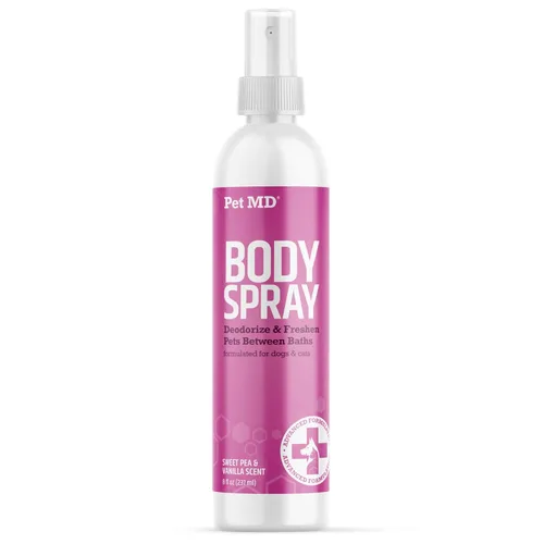 Pet MD Spray corporal para perros y gatos, perfume desodorizante para perros que elimina el olor, aerosol de colonia para mascotas de larga duración