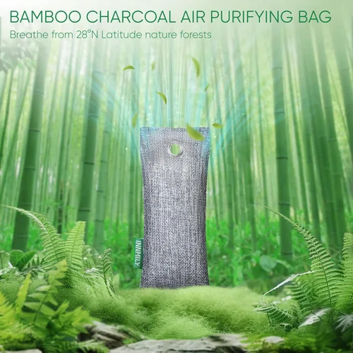 Miniatura 2 de Absorbedor de olores de carbón activado, paquete de 6 eliminadores de olores naturales para zapatos, bolsas purificadoras de aire de carbón