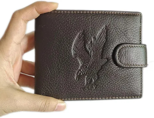 Miniatura 138 de Hombres Cool Eagle Wolf Caballo Totem Cuero Vaca Vertical Cartera Cremallera Multi-tarjeta Titular, Tótem de caballo, Minimalista