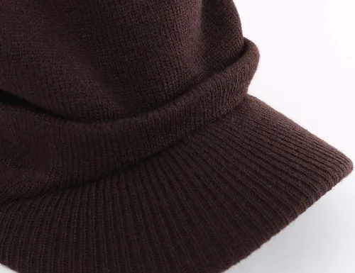 Miniatura 4 de Home Prefer - Gorro de invierno para hombre con visera, cálida y doble punto.