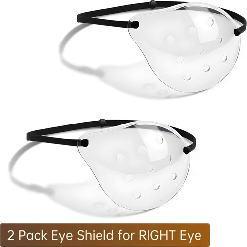 Miniatura 6 de Protector ocular para cirugía de cataratas, paquete de 2 parches médicos con correa ajustable para la cabeza para dormir después de cataratas