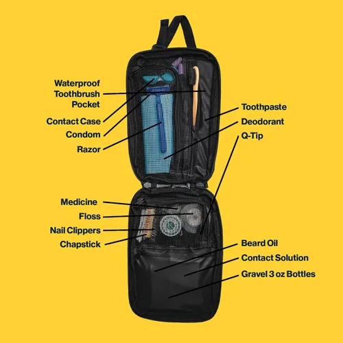 Miniatura 2 de Gravel Explorer Plus Neceser – Colgante, resistente al agua con botellas de viaje aprobadas por la TSA, Arena, Slim