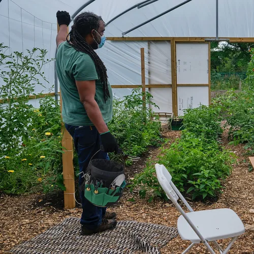 Miniatura 2 de Organizador de herramientas de jardinería verde, kit de herramientas de cubo de 5 galones, organizador de almacenamiento con asa, organizador