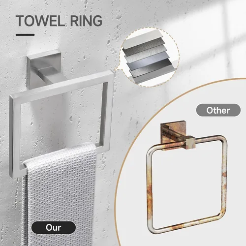 Miniatura 5 de TQKAG Juego de 5 piezas de accesorios de baño de níquel cepillado clásico montado en la pared de acero inoxidable SUS304 juego de accesorios de baño
