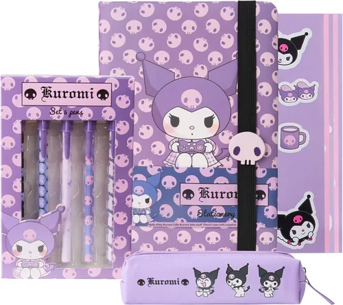 Miniatura 8 de Get Trend Regalos de Hello Kitty Cinnamoroll - Juego de papelería para cuaderno, bolígrafos kawaii, estuche para lápices, calcomanías de anime