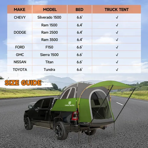 Miniatura 2 de Umbrauto Tienda de campaña para cama de camioneta con toldo: 6.3-6.7 pies PU3000mm impermeable Tiendas de campaña para camioneta de puerta trasera