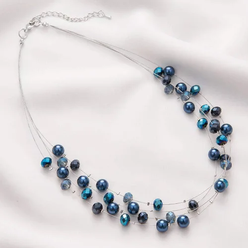 Miniatura 4 de Bulinlin Gargantilla en capas de perlas de río - Collar de joyería de moda para mujer
