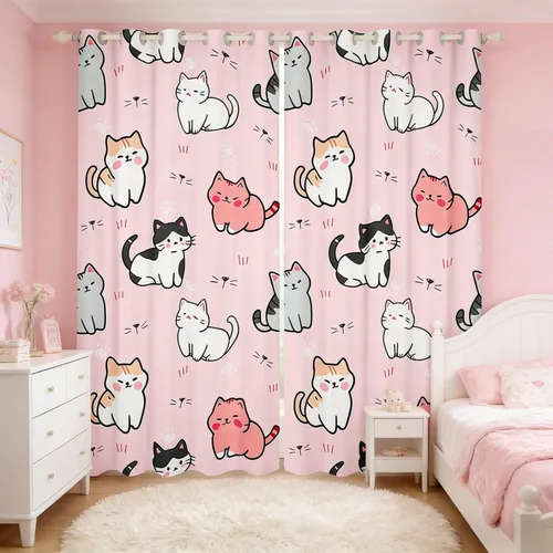 Miniatura 32 de Cortinas opacas con estampado de animales de safari, guepardo, cebra, tigre, jirafa, leopardo, 104 pulgadas de ancho x 84 pulgadas de largo