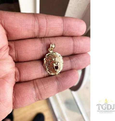 Miniatura 7 de TGDJ Colgante de león de oro amarillo de 14 quilates, Metal