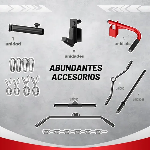 Miniatura 8 de Jaula de potencia JELENS, banco multifunción S11 con capacidad de 2000LBS, barra para sentadillas con sistema de poleas ajustable y más accesorios