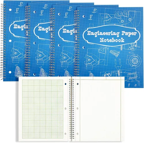 Miniatura 8 de Colarr Engineering Computation Pad 8.5" x 11" Engineering Wirebound Spiral Notebook Grid Pad 5 Squares Per Inch Graph Paper for Drafting Drawing
