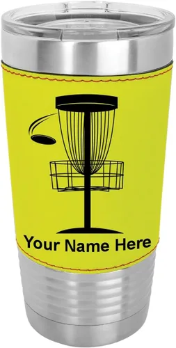 Miniatura 15 de LaserGram Vaso aislado al vacío de 20 onzas, Disc Golf, grabado personalizado incluido (piel sintética, estilo béisbol)
