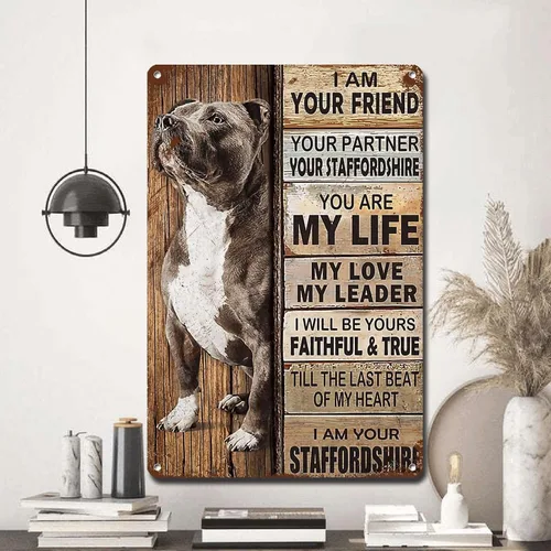 Miniatura 69 de Letrero de metal con texto en inglés "I Am Your Friend", regalo para los amantes de Weimaraner, arte de pared vintage, letreros de barra