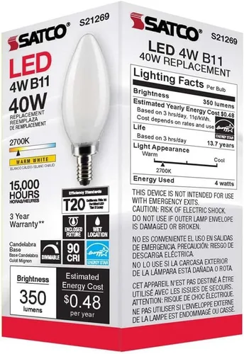 Miniatura 8 de Satco S21269 4B11/LED/927/FR/120V/E12-paquete de 6